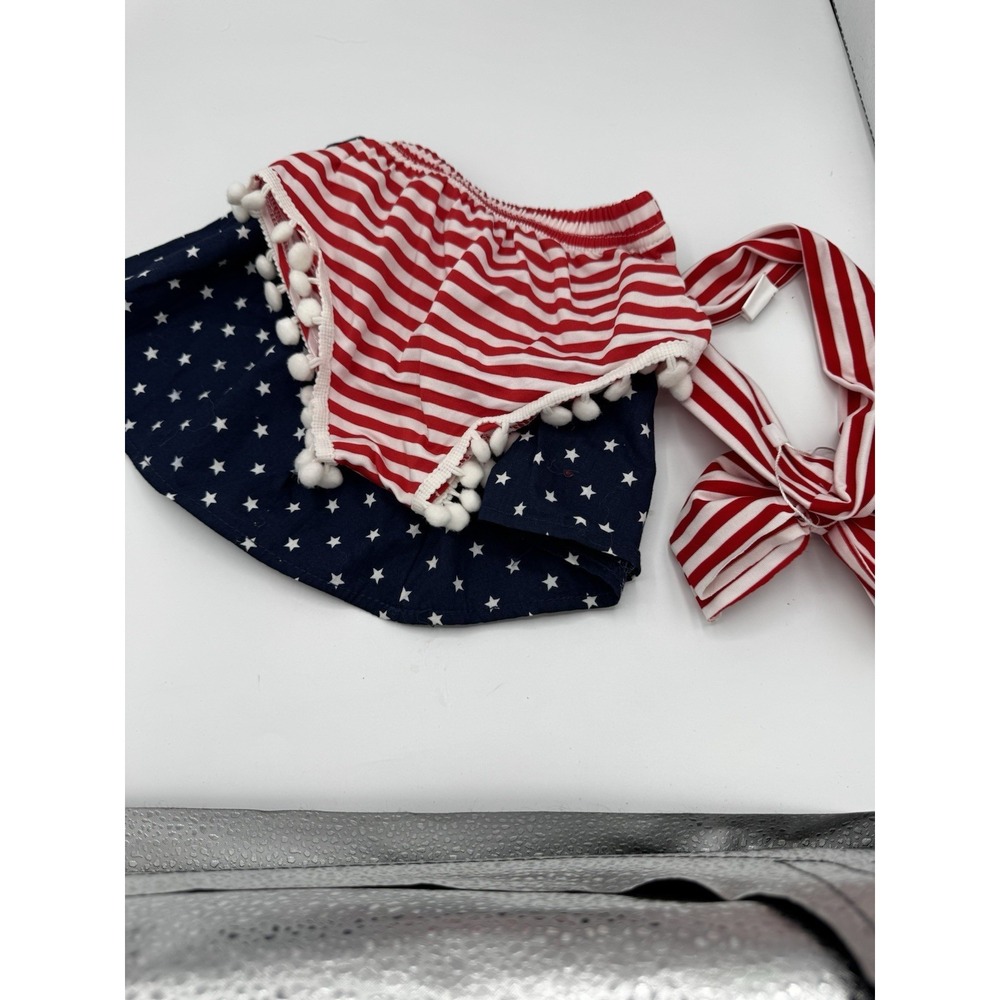 New Red White And Blue Bloomers And Skirt With Headband 4th Of July A30 No Tag